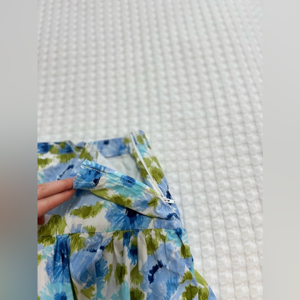 Gymboree Girls Size 12 Malibu Cowgirl Blue White Green Floral Ruffle Skort - Picture 2 of 7